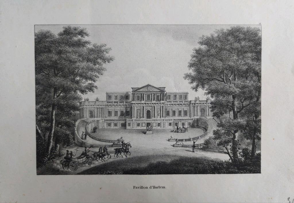 1 / Pavillon d' Haarlem Originele litho uit 1825, Ophalen of Verzenden