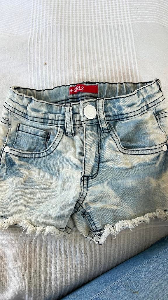 Stoere meiden jeans short 116, Ophalen of Verzenden, Zo goed als nieuw, Meisje, Broek