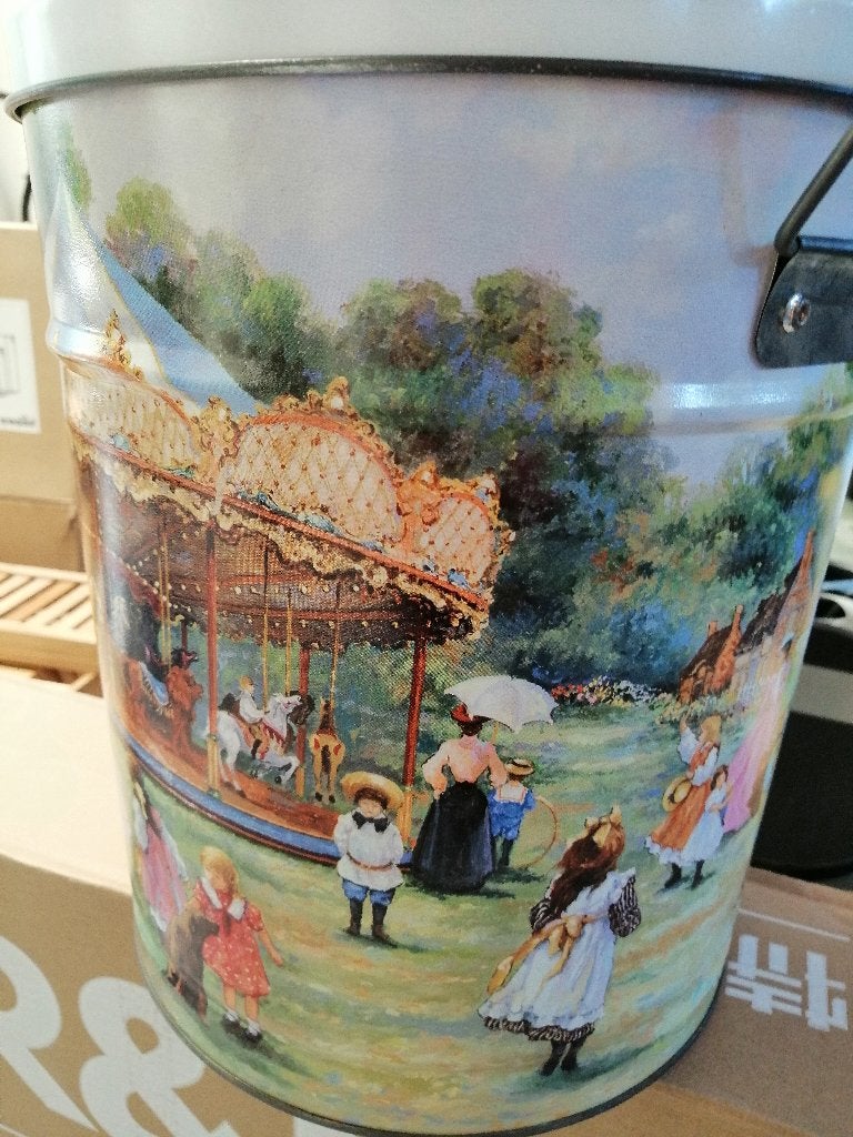 oude Sandi LeBron vintage blikken emmer Draaimolen carrousel, Ophalen of Verzenden, Gebruikt, Overige