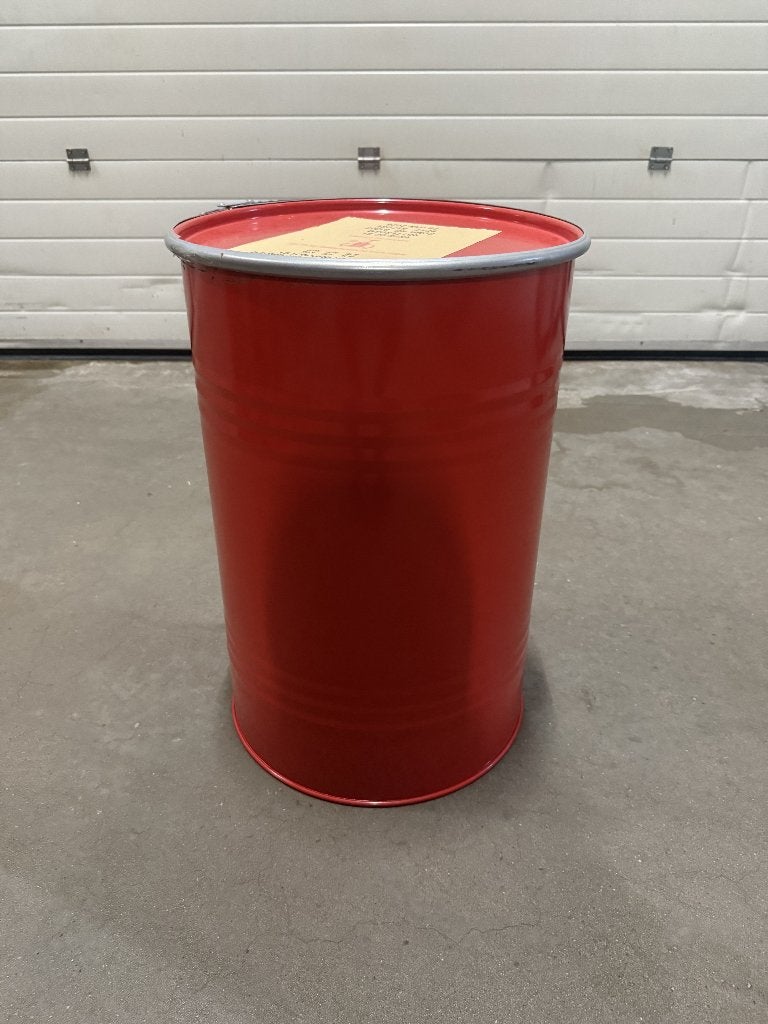 Rood ijzeren vat met deksel en klemband – 100 liter, Ophalen, Gebruikt, 100 cm of meer, 60 cm of meer