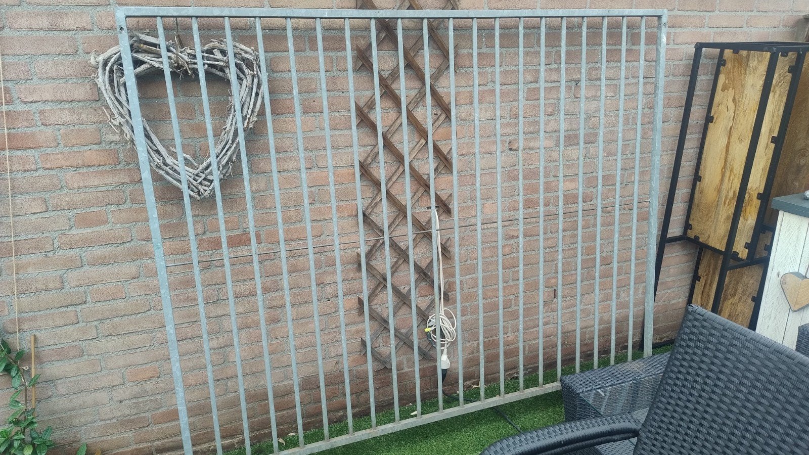 Stevig gegalvaniseerd ijzeren hekwerk -l voor tuin of, Tuin en Terras, Tuinhekken en Hekwerk, Ophalen of Verzenden, Gebruikt, IJzer