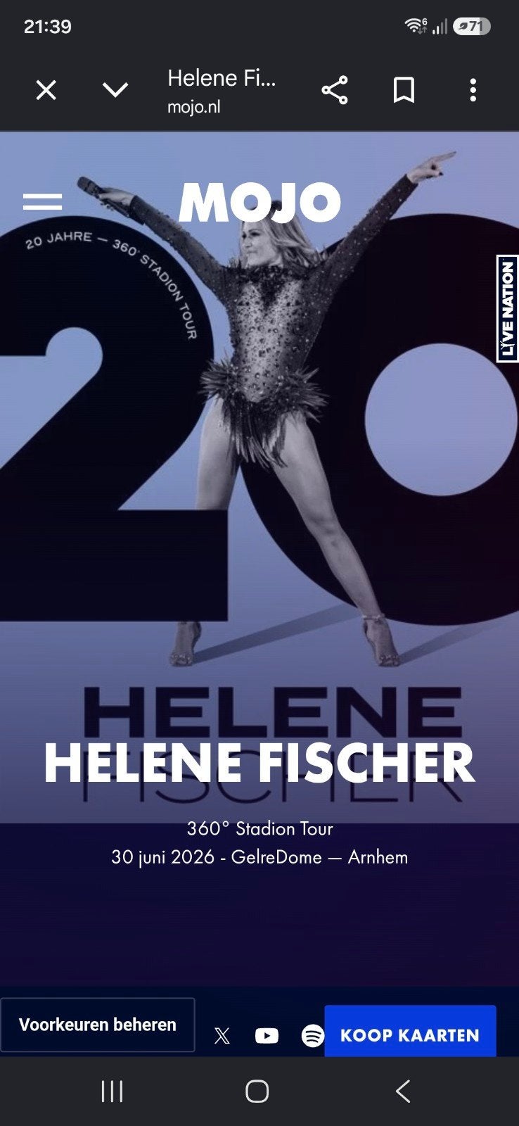 Helene Fischer Gelredome 30 juni, Twee personen, Juni