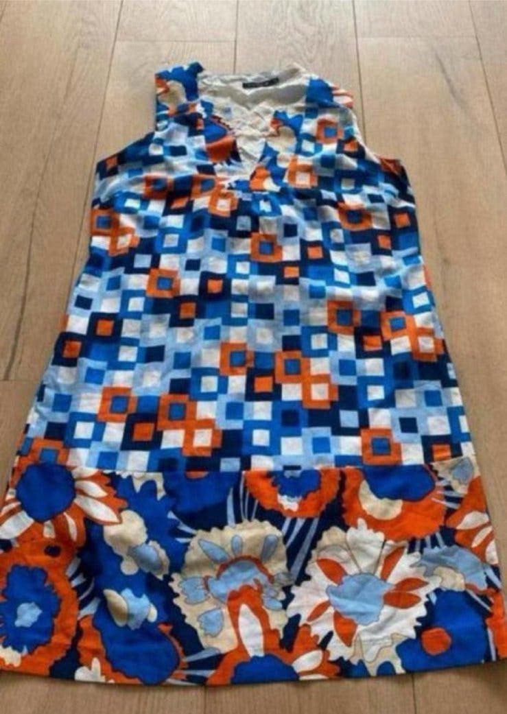 River woods jurk 42 retro, Kleding | Dames, Blauw, Maat 42/44 (L), Ophalen of Verzenden, Zo goed als nieuw