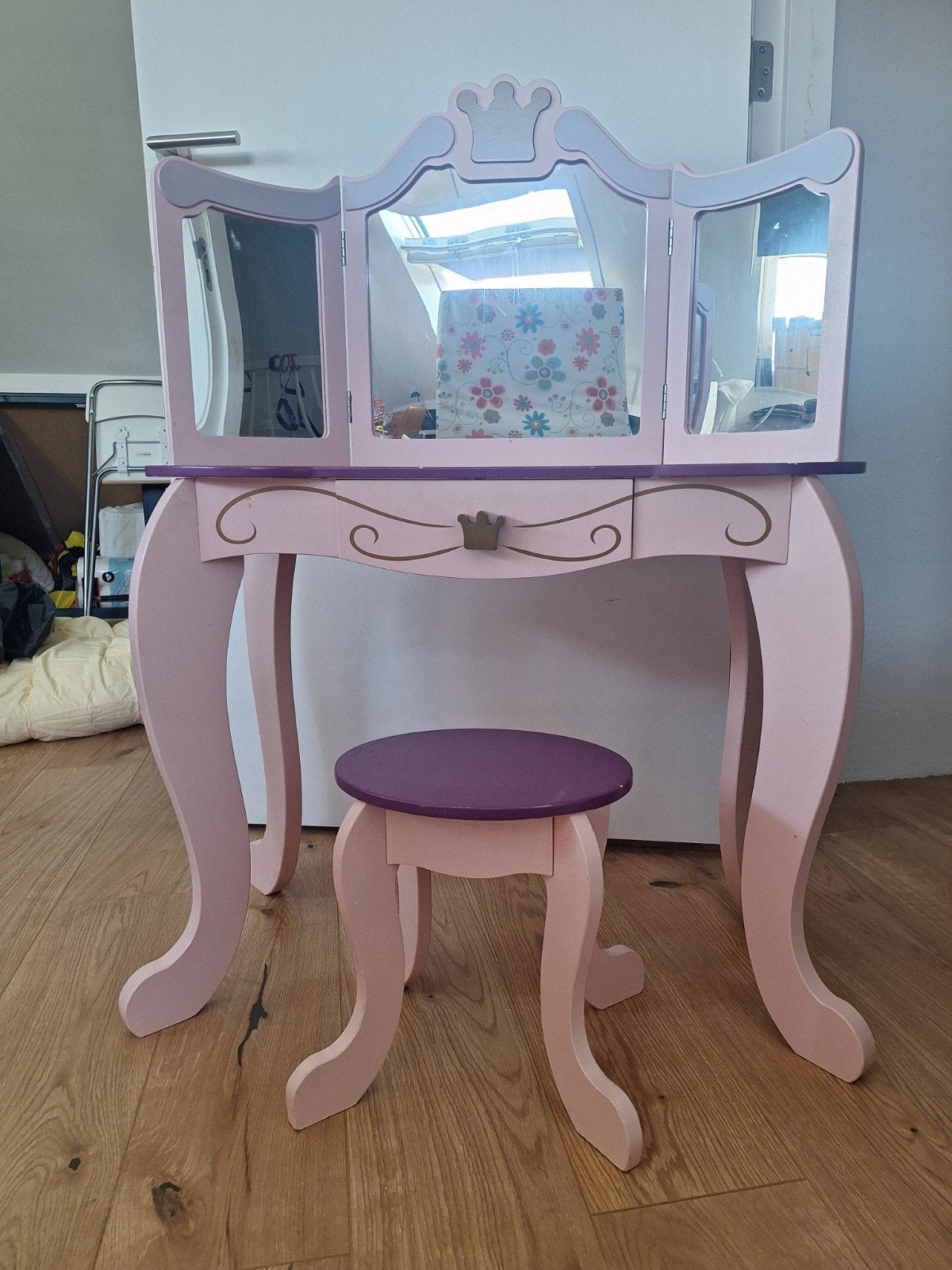 Prinsessen kaptafel met krukje voor kinderen, Ophalen, Gebruikt, Prinsessen, Kinderen, 50 tot 100 cm