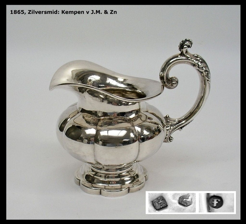 Prachtige roomkan,  1865 Kempen v J.M. & Zn, Ophalen of Verzenden, Zilver