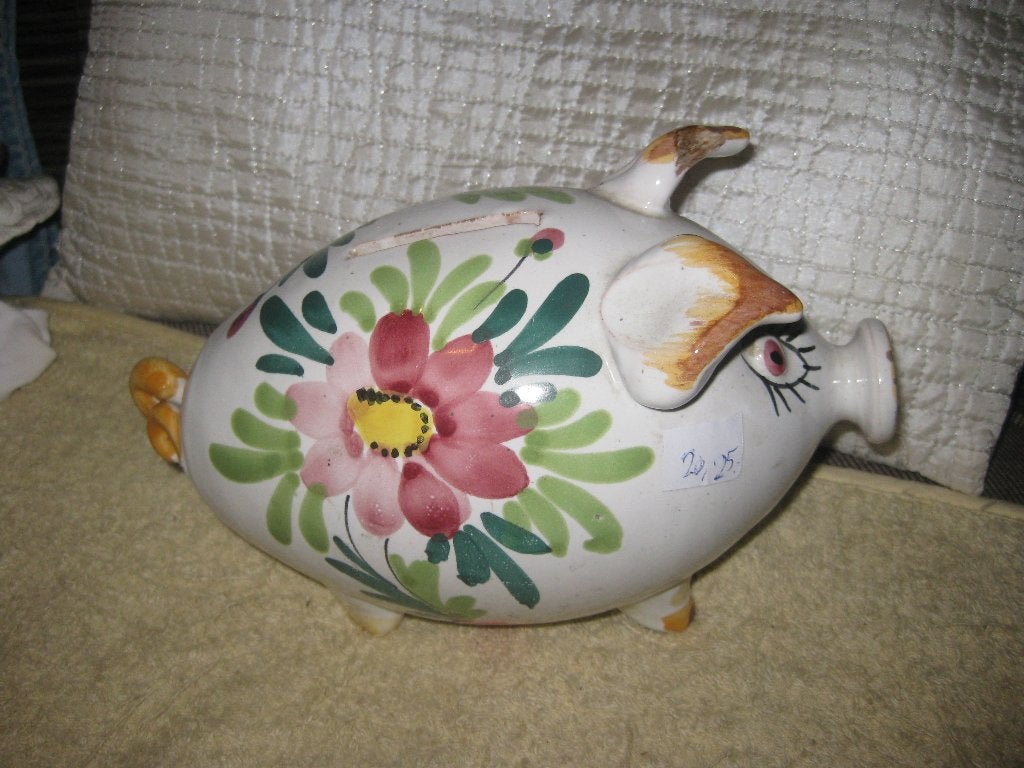 Decoratief Spaarvarken met Bloemenpatroon, Ophalen of Verzenden