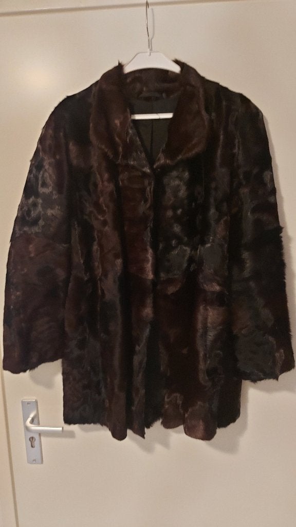 Vintage Donkerbruine Bontjas met Klassieke Kraag, Kleding | Dames, Ophalen of Verzenden, Gedragen, Bruin