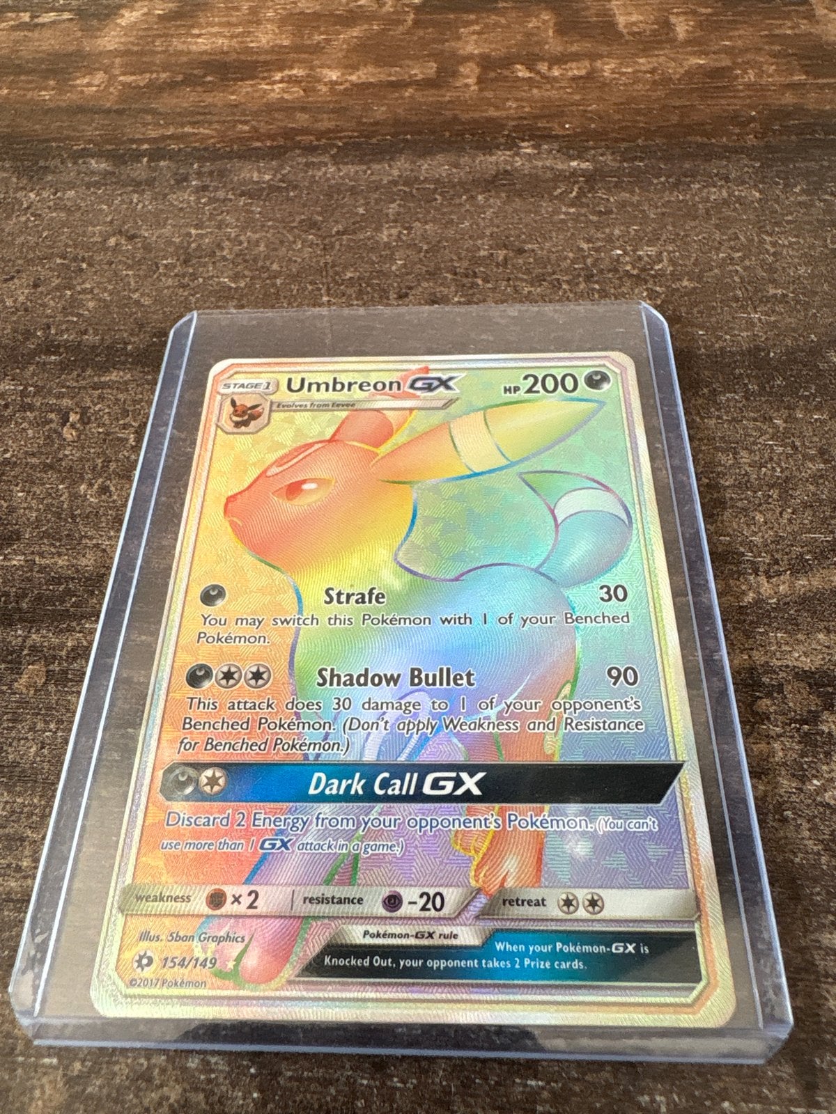 Umbreon GX Rainbow Rare 154/149 Pokémon Kaart, Hobby en Vrije tijd, Verzamelkaartspellen | Pokémon, Ophalen of Verzenden, Zo goed als nieuw