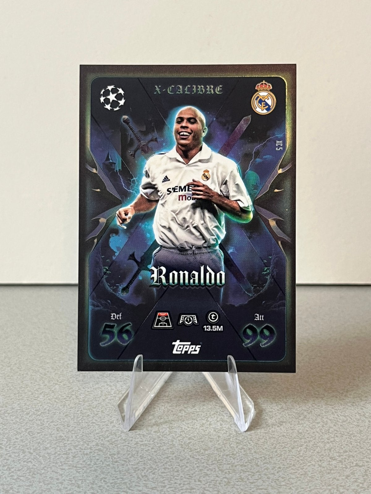 Topps Match Attax Ronaldo Nazario X-Calibre Real Madrid, Ophalen of Verzenden, Zo goed als nieuw, Buitenlandse clubs, Spelerskaart
