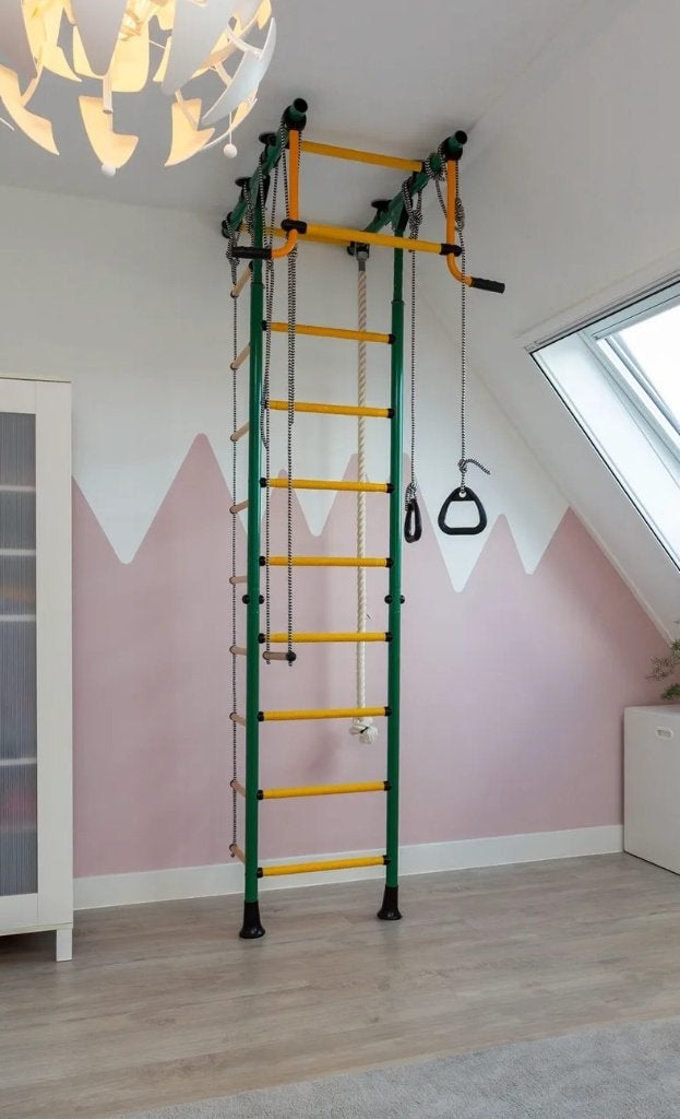 Indoor Klimrek met diverse speeltoestellen, Ophalen, Zo goed als nieuw, Schommel, Aanbouwonderdeel