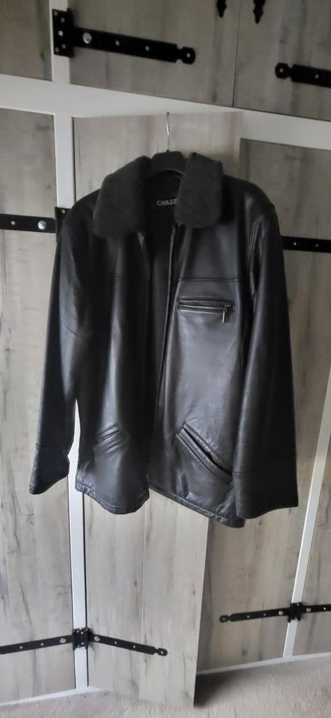 Chazz zwarte leren jas, Kleding | Heren, Ophalen of Verzenden, Zo goed als nieuw, Zwart