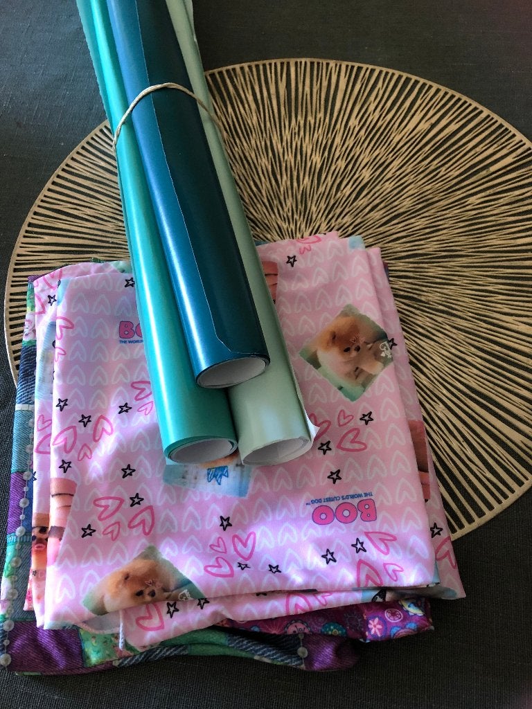 Kaftpapier groen 3 rollen + rekbare boeken hoesjes, Ophalen of Verzenden, Zo goed als nieuw