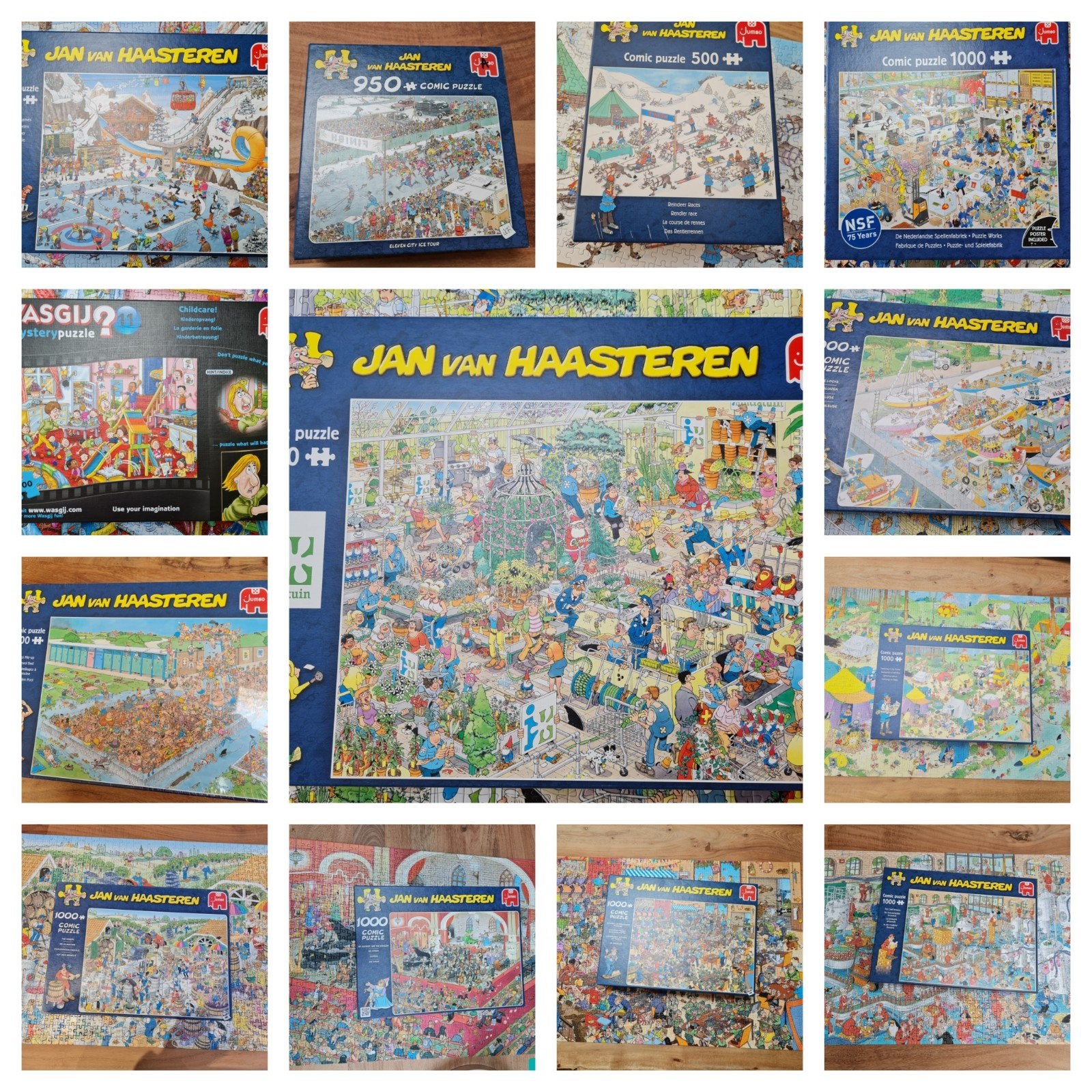 Diverse Jan van Haasteren en Wasgij puzzels, Ophalen of Verzenden, 500 t/m 1500 stukjes, Gebruikt, Legpuzzel