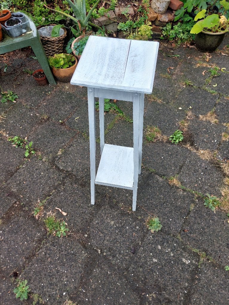 Houten plantentafel/bijzettafel - Wit geverfd, Ophalen