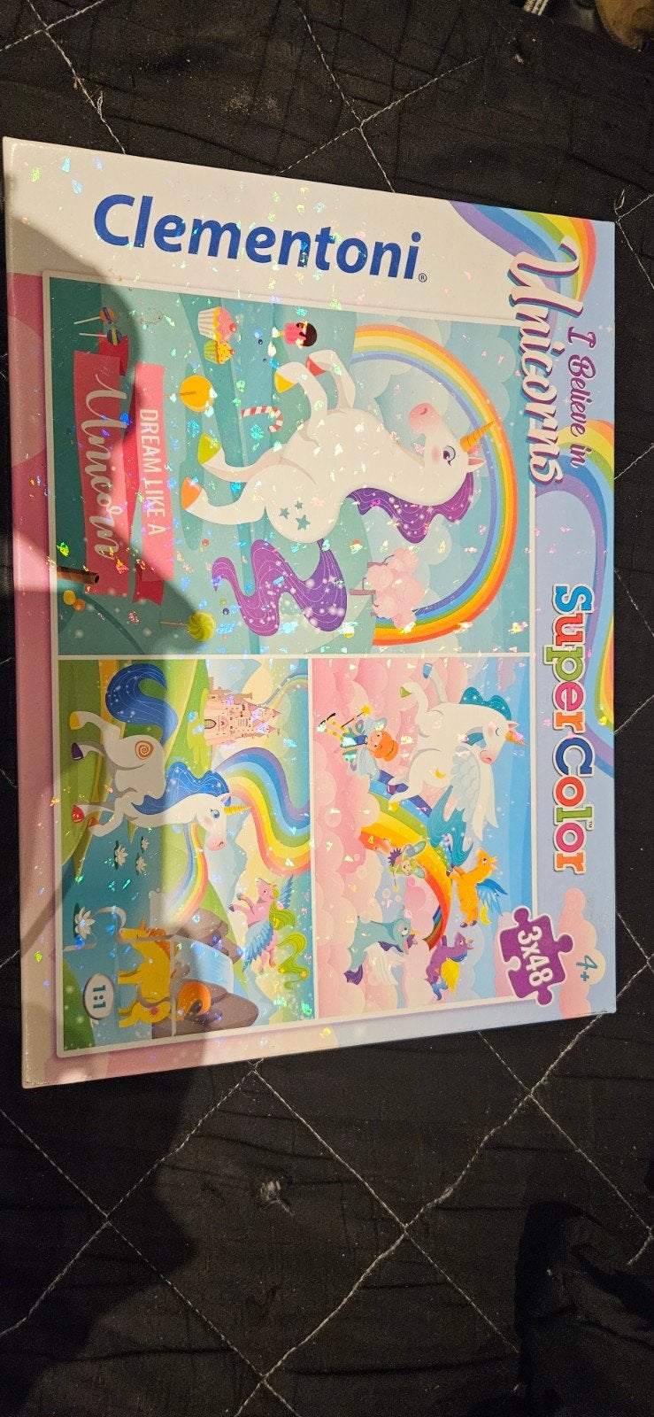 Clementoni I Believe in Unicorns SuperColor Puzzel 3x48, Ophalen of Verzenden, 10 tot 50 stukjes