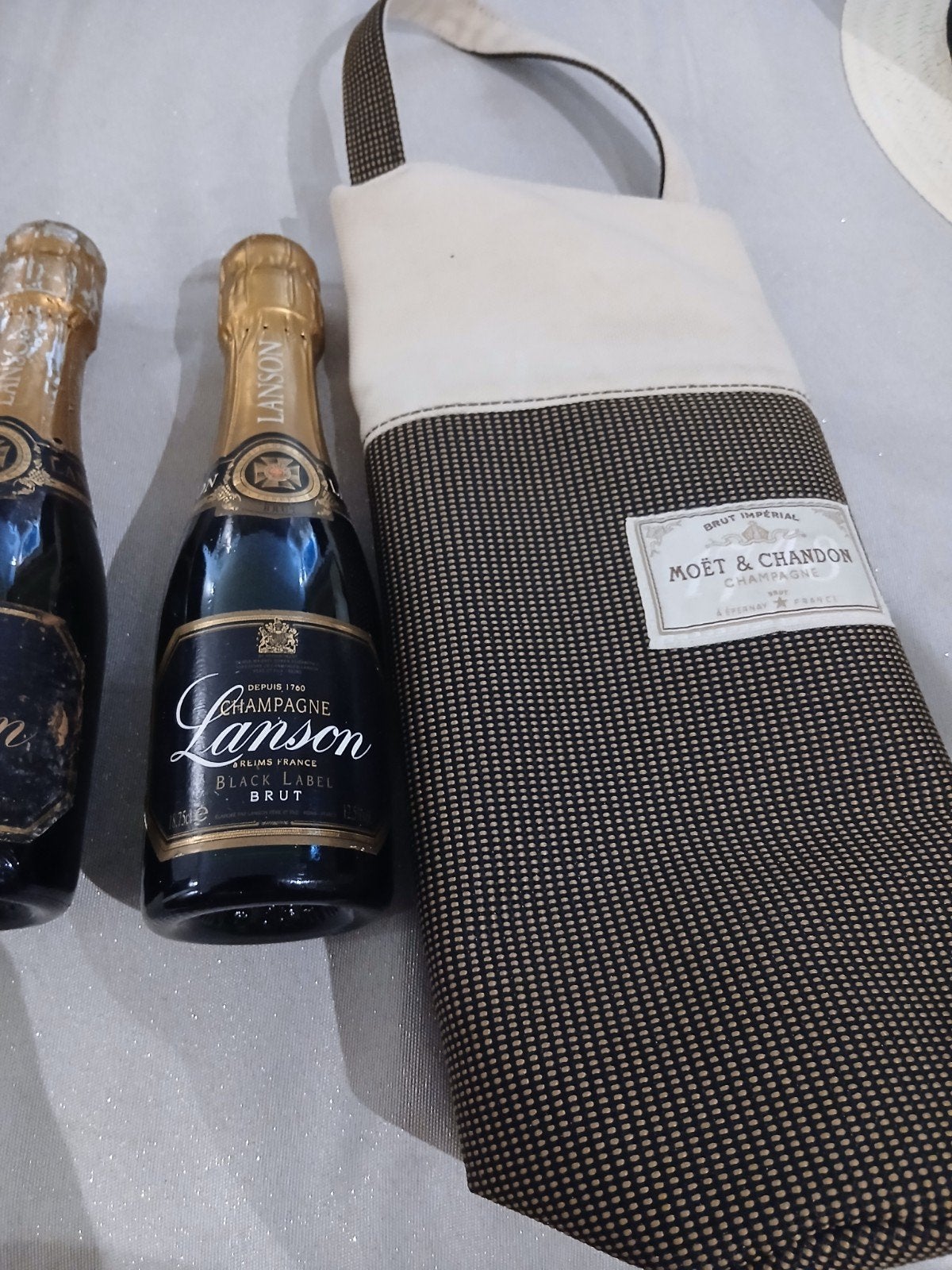 Lanson Black Label Brut Champagne met Moët & Chandon hoes, Verzamelen, Ophalen of Verzenden, Nieuw, Frankrijk, Champagne
