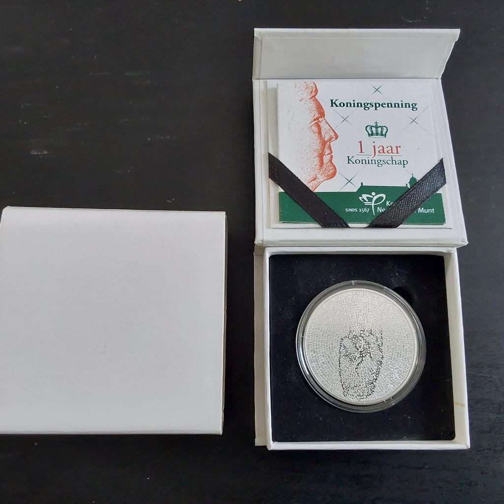 Koningspenning, Postzegels en Munten, Penningen en Medailles, Verzenden, Zilver, Nederland