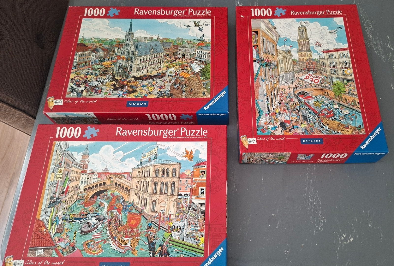 Ravensburger steden puzzels 1000 st., Ophalen, 500 t/m 1500 stukjes, Zo goed als nieuw