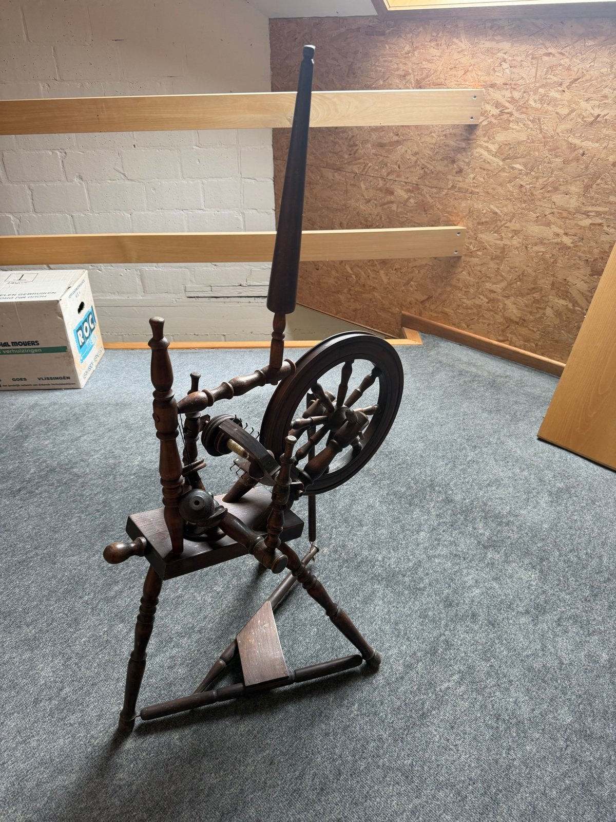 Antiek Spinnewiel - Decoratief en Functioneel, Hobby en Vrije tijd, Ophalen, Gebruikt, Spinnewiel