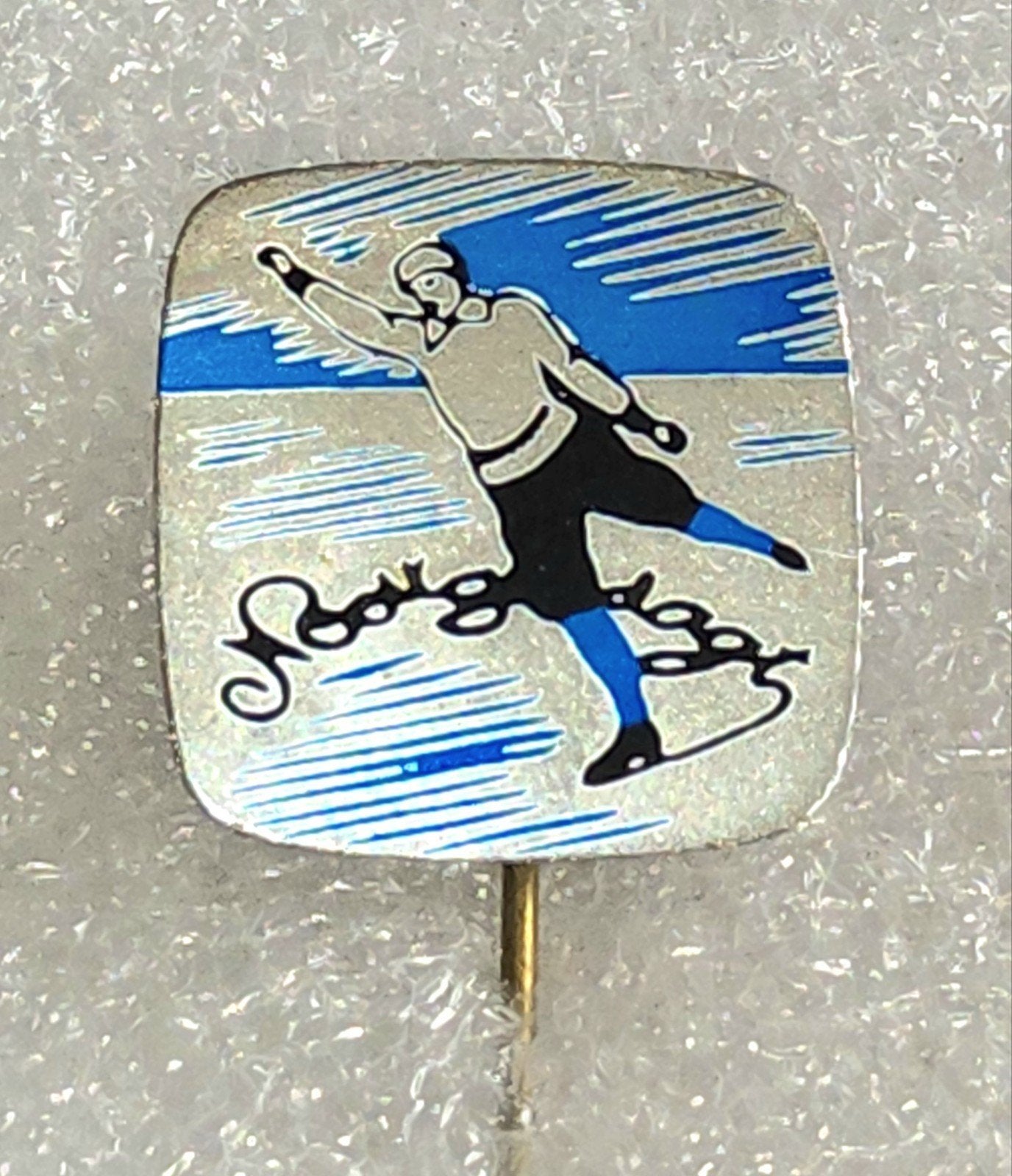 Vintage Speldje Nooitgedagt Schaatsen, Verzamelen, Ophalen of Verzenden, Gebruikt, Overige onderwerpen, Speldje of Pin