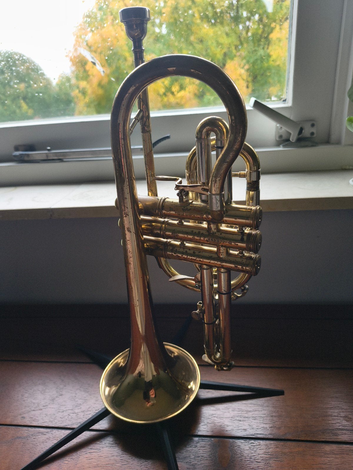 Courtois Bandmaster Bes Cornet - Gebruikt, Ophalen of Verzenden, Gebruikt, Bes-trompet, Met koffer