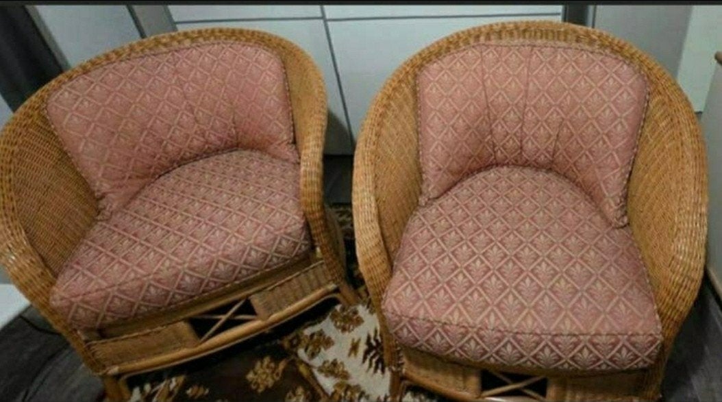 Twee rotanstoelen, Huis en Inrichting, Stoelen, Ophalen of Verzenden, Zo goed als nieuw, Twee