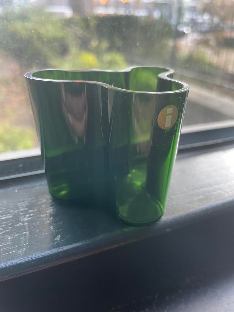 Iittala Alvar Aalto miniatuur vaas groen 5,5cm, Ophalen of Verzenden, Zo goed als nieuw