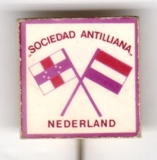 Speldje SOCIEDAD ANTILLIANA VLAG ANTILLEN NEDERLAND (A4), Verzamelen, Ophalen of Verzenden, Gebruikt, Overige onderwerpen