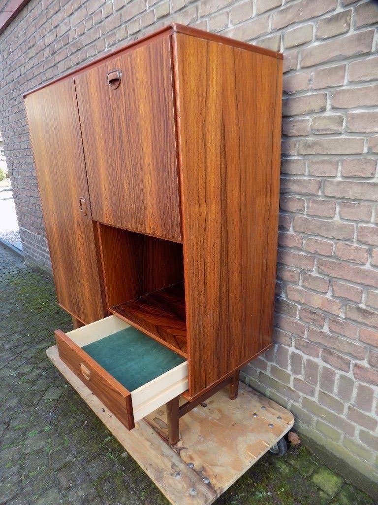 Vintage Wandmeubel rosewood Fristho sixties William Watting, Ophalen, Gebruikt, Hout