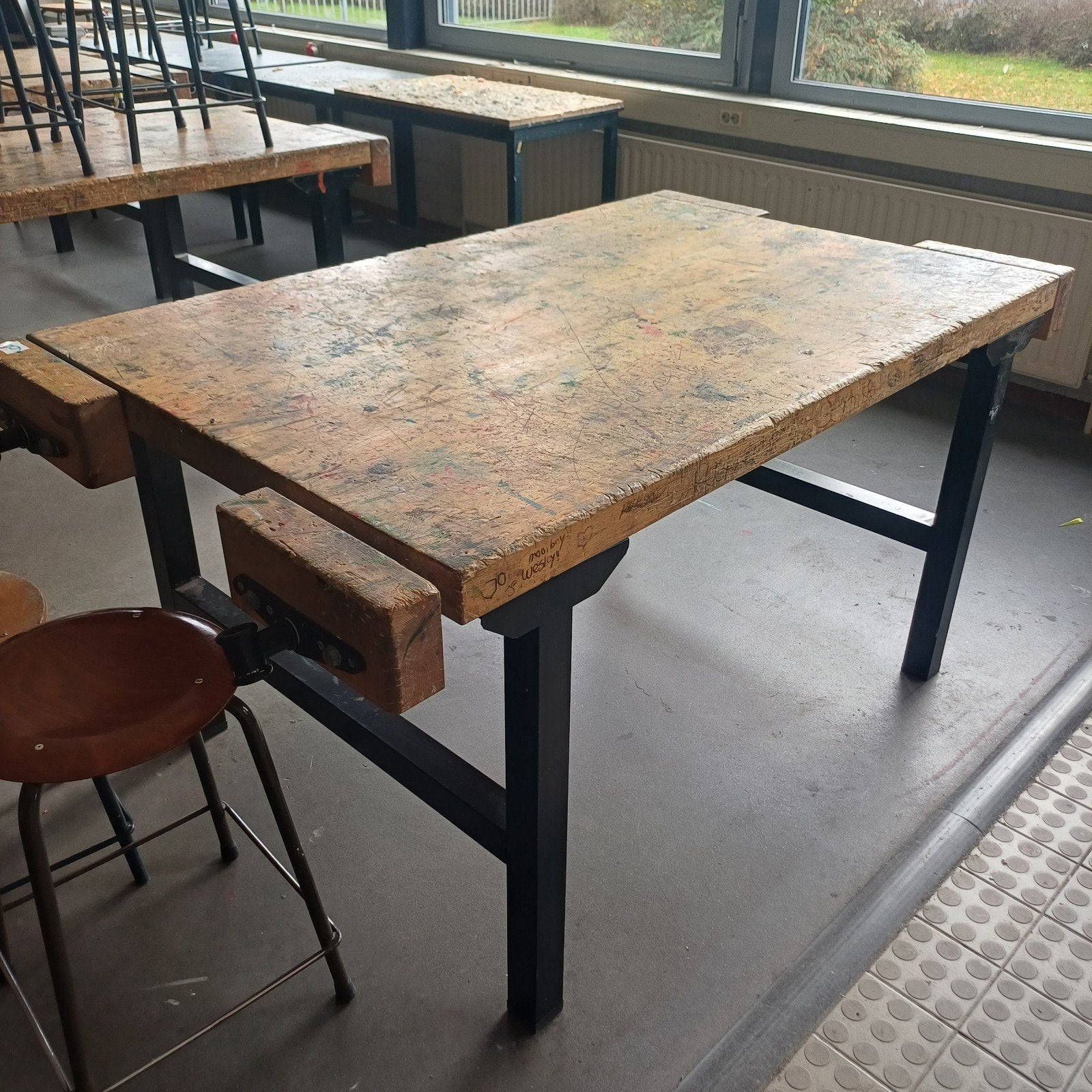 1 x vintage werkbank werk tafel ALLERLAATSTE, Ophalen, Gebruikt