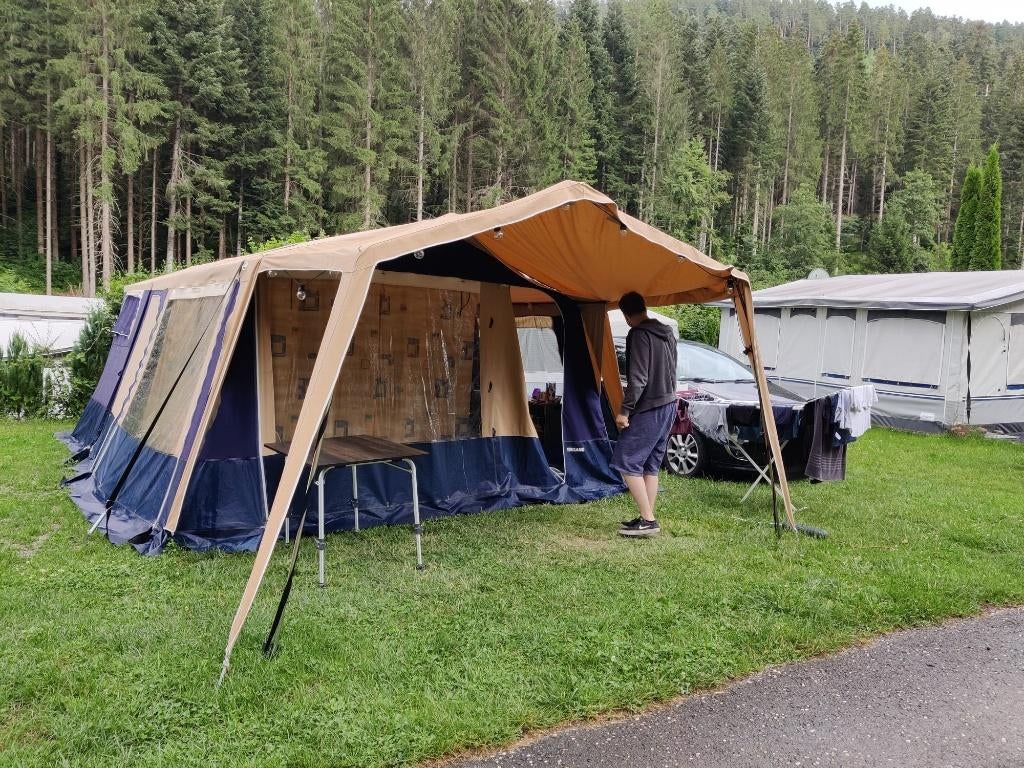 Vouwwagen Trigano, Caravans en Kamperen, Ophalen, Trigano, Blauw, Aanwezig