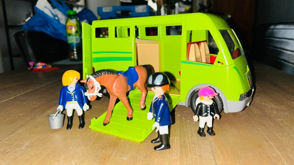 Playmobile paarden trailer/camper, Ophalen of Verzenden, Zo goed als nieuw