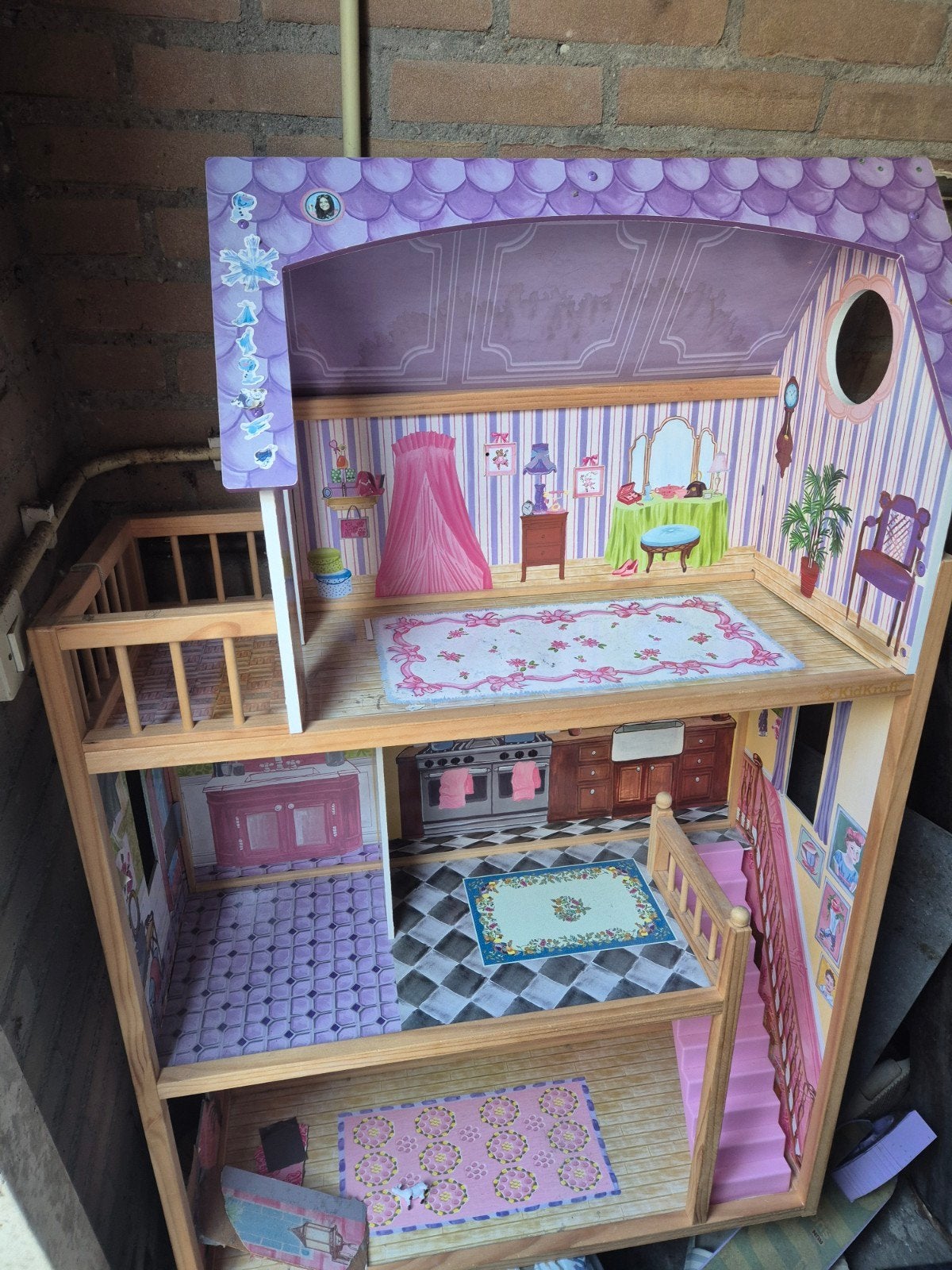 Groot houten poppenhuis met 3 verdiepingen, Ophalen of Verzenden, Gebruikt, Poppenhuis