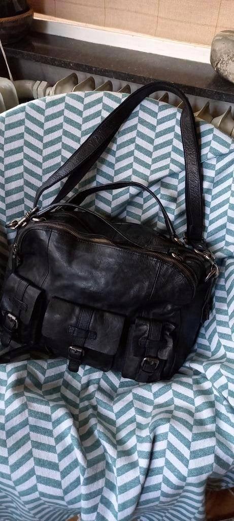 Spikes en Sparrow, leren tas, schooltas, ruim, veel vakken, 30 tot 40 cm, Minder dan 30 cm, Verzenden, Zwart