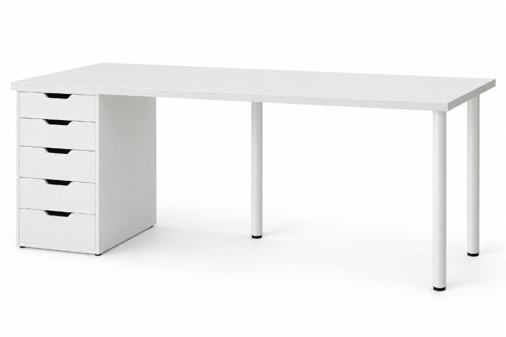 IKEA LAGKAPTEN 200x60 + ALEX + 3 poten - bijna niet gebruikt, Ophalen, Zo goed als nieuw, 60 cm, Wit