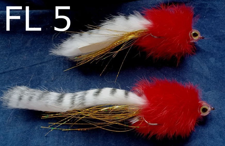 Set FL 5 van 2 snoekstreamers gebonden op een Double Hook, Ophalen, Nieuw, Complete set