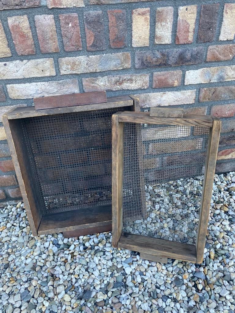 Brocante grote oude houten zeef, Ophalen of Verzenden