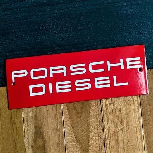 Emaille Schild PORSCHE DIESEL Dealer Reclamebord Vintage Oud, Verzamelen, Merken en Reclamevoorwerpen, Verzenden, Gebruikt, Reclamebord