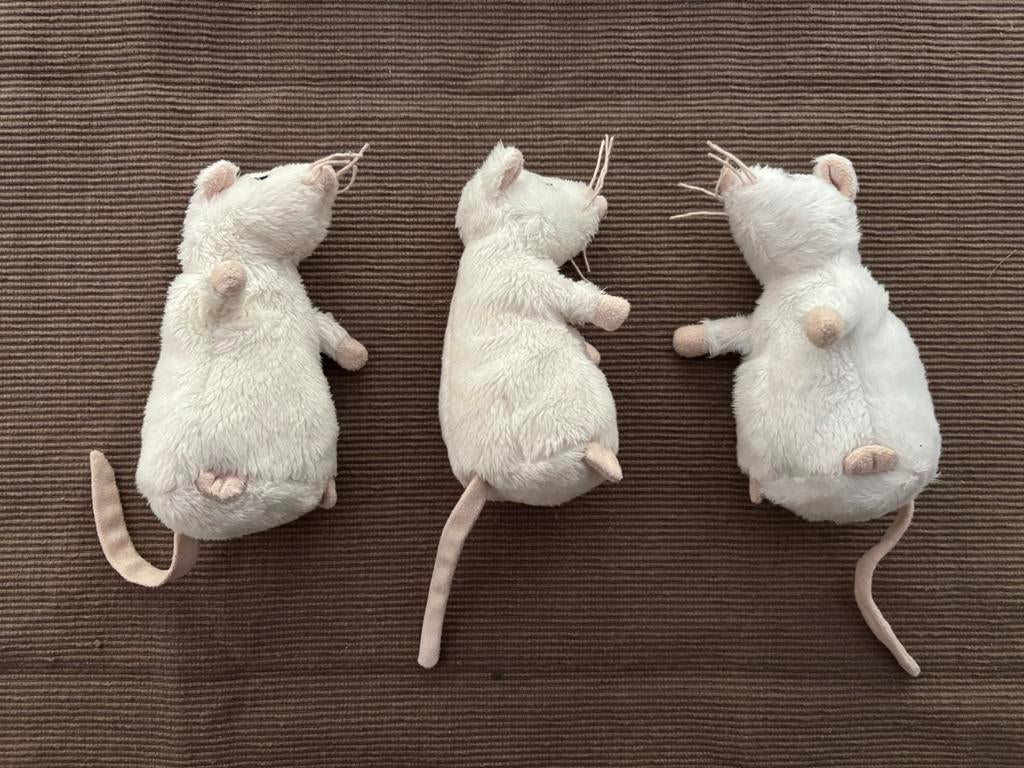 IKEA Gosig Mus - Witte knuffel muis (ca. 10-12 cm), Muis, Gebruikt, Ophalen of Verzenden, Wasbaar