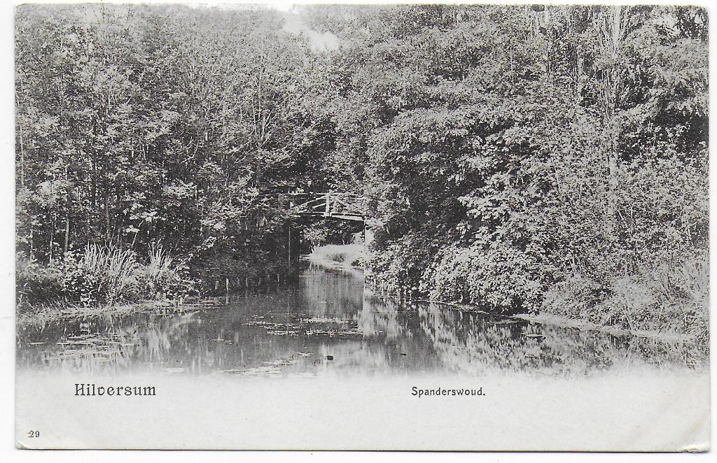 Hilversum Spanderswoud Oude Ongelopen  Ansichtkaart  (B8294, Ophalen of Verzenden, 1920 tot 1940, Ongelopen, Noord-Holland