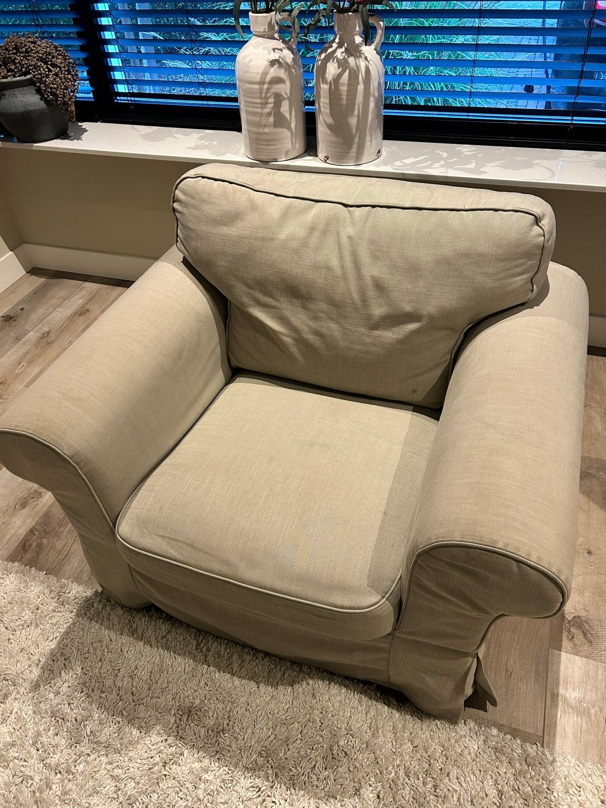 Comfortabele fauteuil Ikea - Beige stof, Huis en Inrichting, Ophalen, Zo goed als nieuw, Stof, 75 tot 100 cm