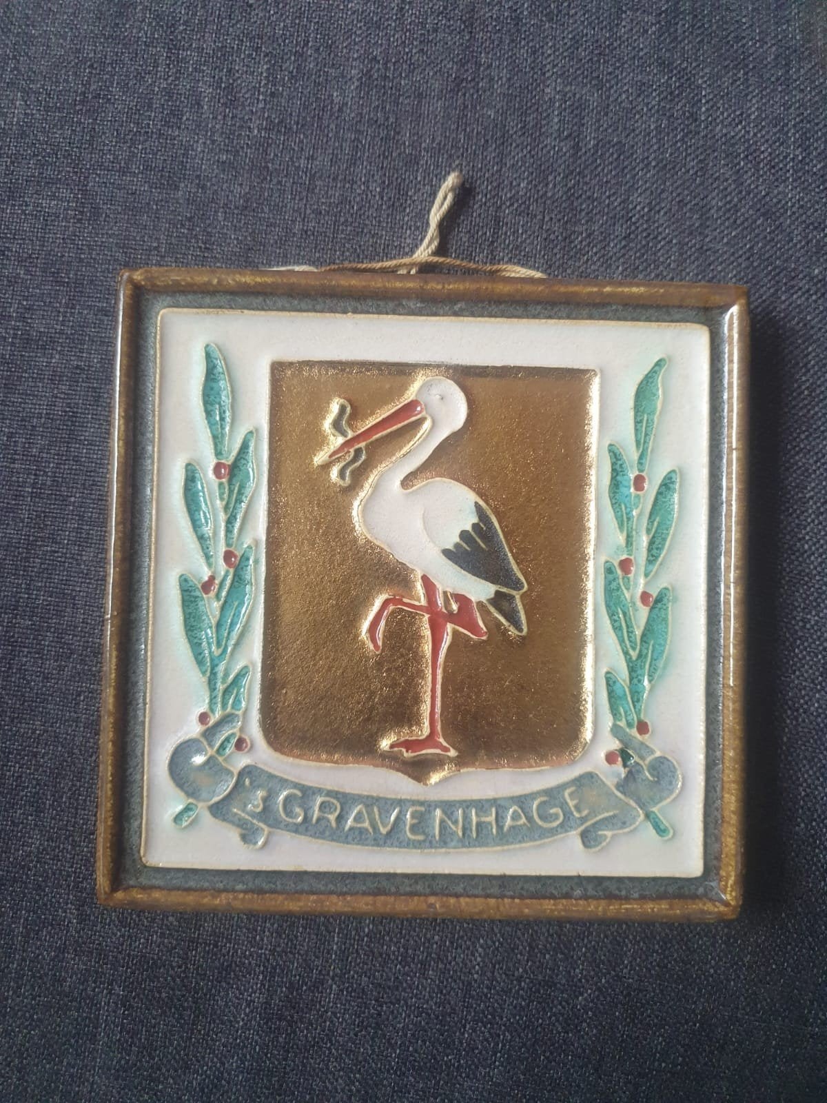 Wanddecoratie 's-Gravenhage ooievaar, Ophalen