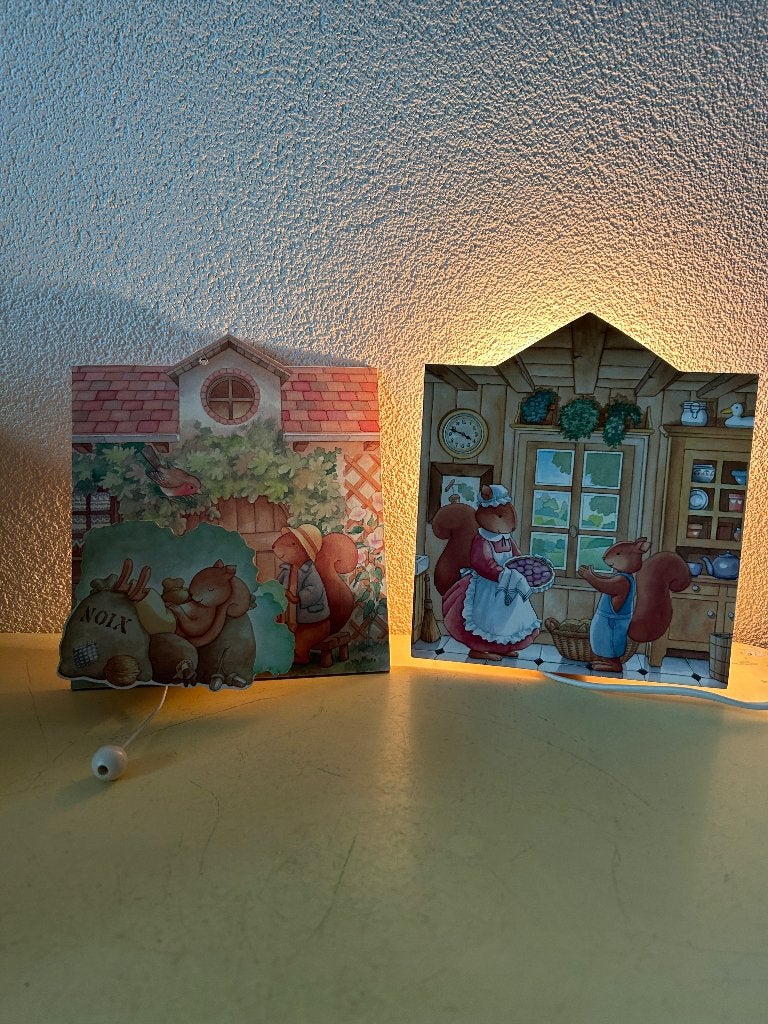 Moulin Roty Eekhoorn Muziekdoos & Lamp (20x18cm), Meerkleurig, Ophalen of Verzenden, Zo goed als nieuw, Lamp