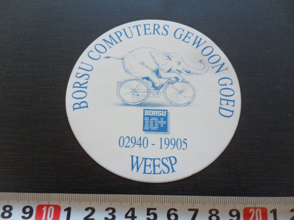 sticker strip olifant fiets BORSU COMPUTERS weesp *, Ophalen, Zo goed als nieuw