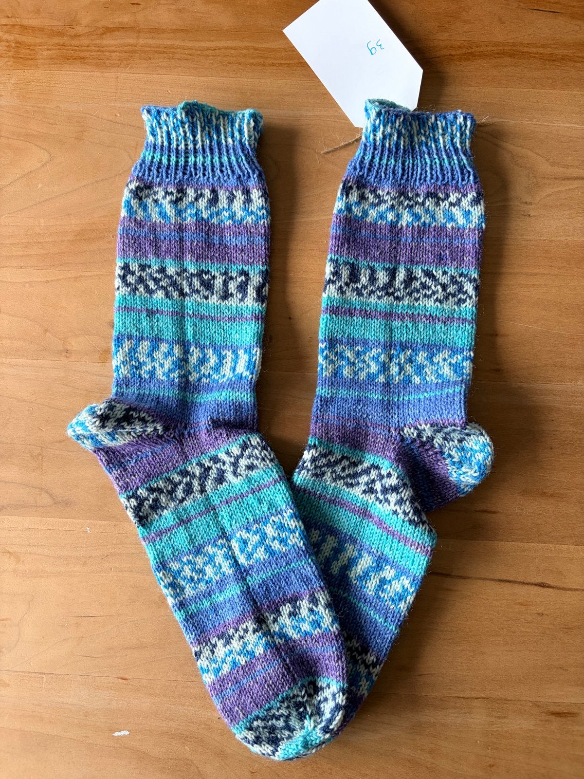 Handgemaakte gebreide sokken - Nieuw, Sokken en Kniesokken, Blauw, Nieuw, Ophalen of Verzenden
