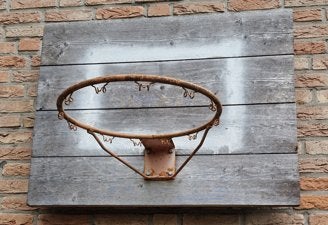 Basket (te bevestigen aan buitenmuur), Sport en Fitness, Ophalen, Gebruikt, Ring, Bord of Paal