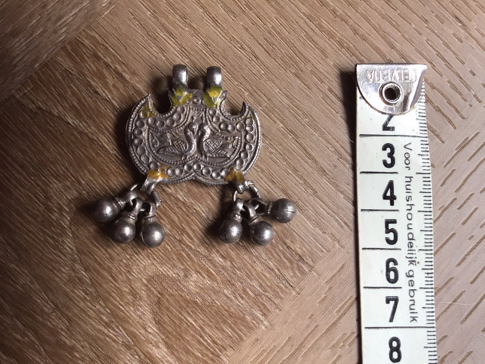 Oud indiaase hanger,gelukshanger,pendant,amulet, Sieraden, Tassen en Uiterlijk, Bedels, Verzenden, Gebruikt, Zilver, Overige merken