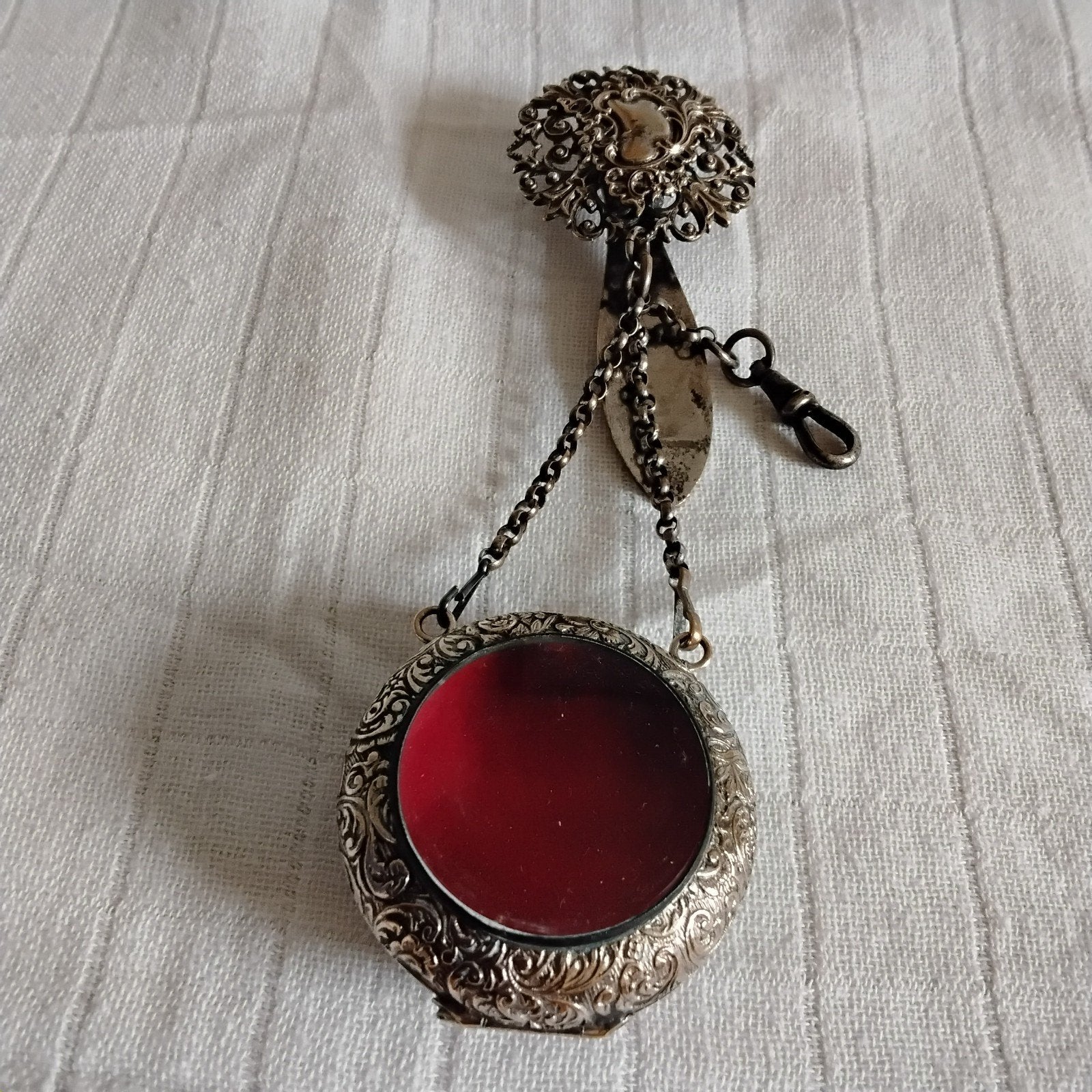 Antiek Victoriaanse verzilverde chatelaine, Antiek en Kunst, Curiosa en Brocante, Ophalen of Verzenden