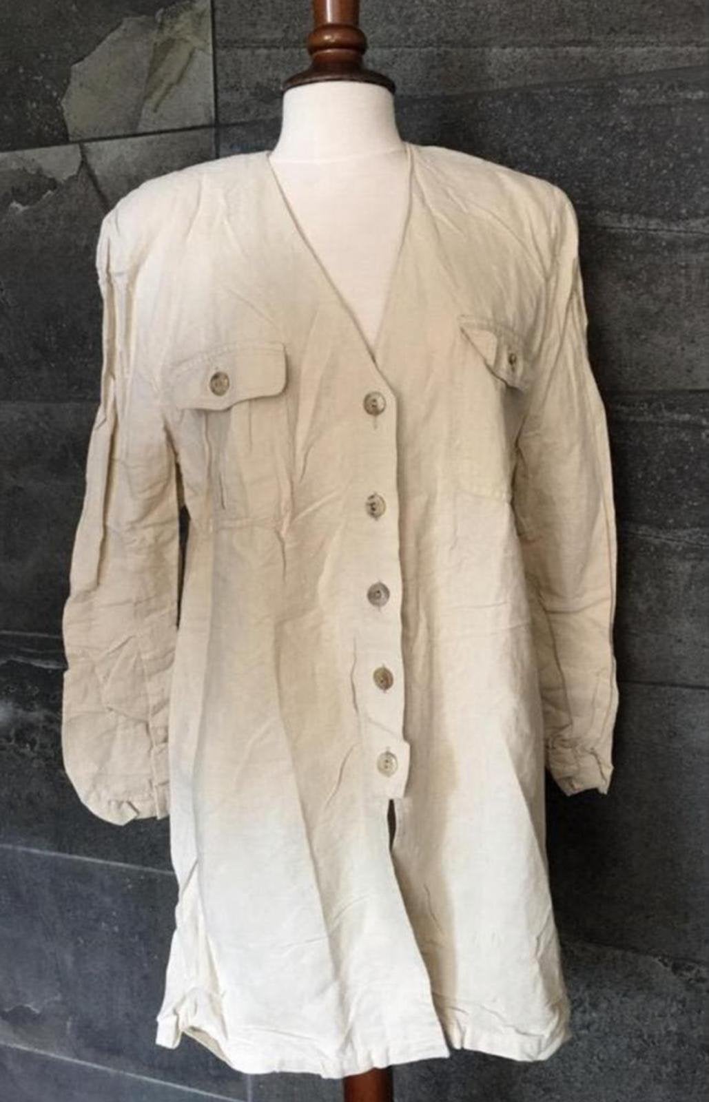 Elegante Safari zomerblouse HS Fashion Düsseldorf m.38/40, Ophalen of Verzenden, Zo goed als nieuw, Maat 38/40 (M), Beige