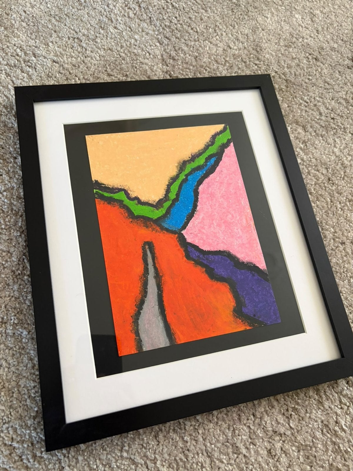 Abstract Oil Pastel Kunstwerk - Multicolor, Ophalen of Verzenden